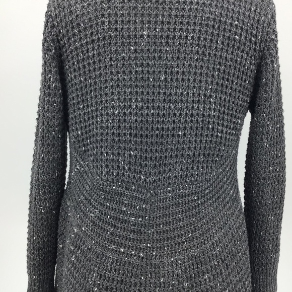 Minkas Grey Knit Circular Open Cardigan, Small - Picture 10 of 16